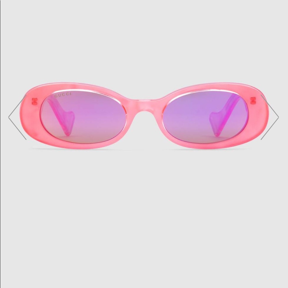 Gucci Oval Sunglasses Fluorescent Pink Acetate